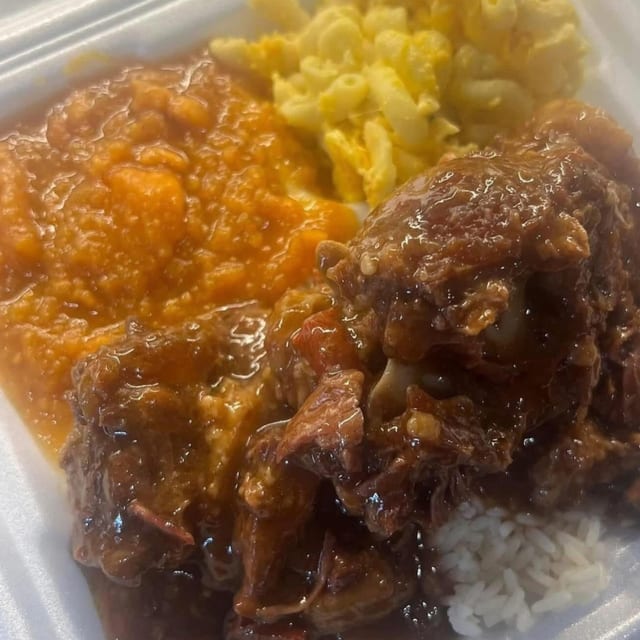 Oxtails with 3 Sides.
