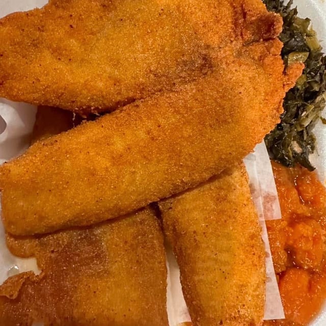 2 Pcs Fried Tilapia with 2 Sides.