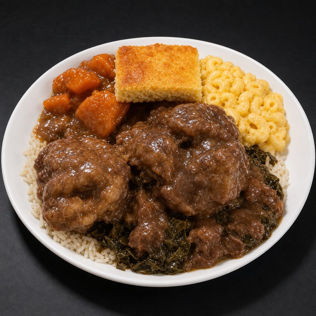 Oxtails with 4 Sides.