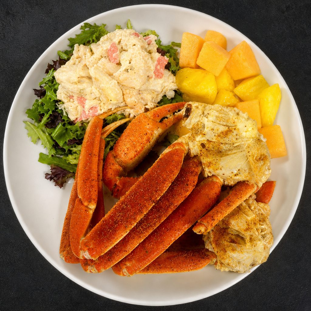 Crab Leg & Salad Platter.