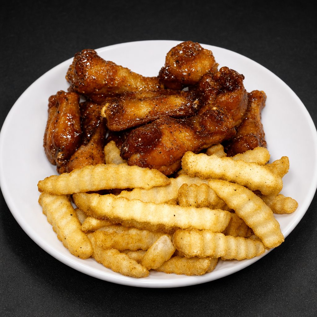 Wings with Fries.