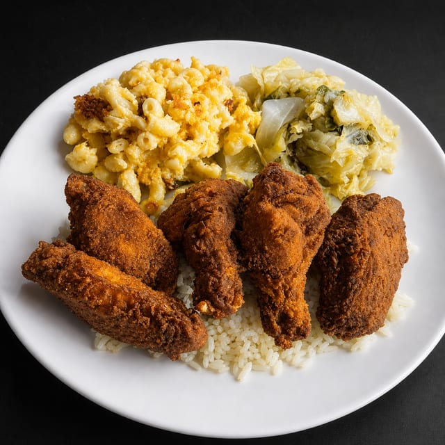 5 Pcs Chicken Wings with 3 Sides.