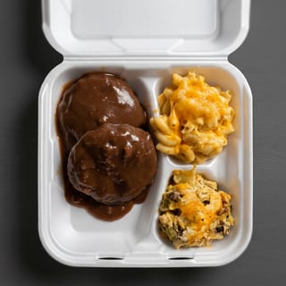 Smothered Hamburger Steaks with 2 Sides