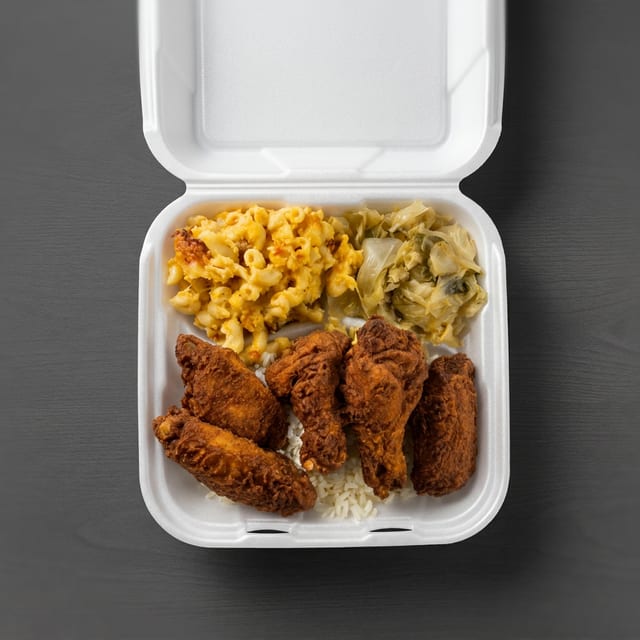 5 Pcs Chicken Wings with 3 Sides.