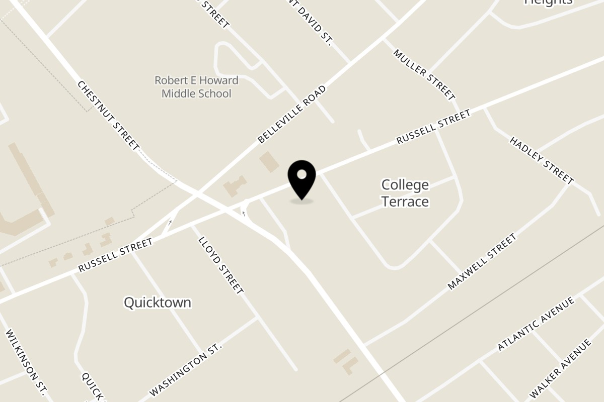 Map showing the location of Taste The Flavors on 2428 Russell St in Orangeburg
